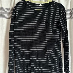 Black and White Striped Women's Top